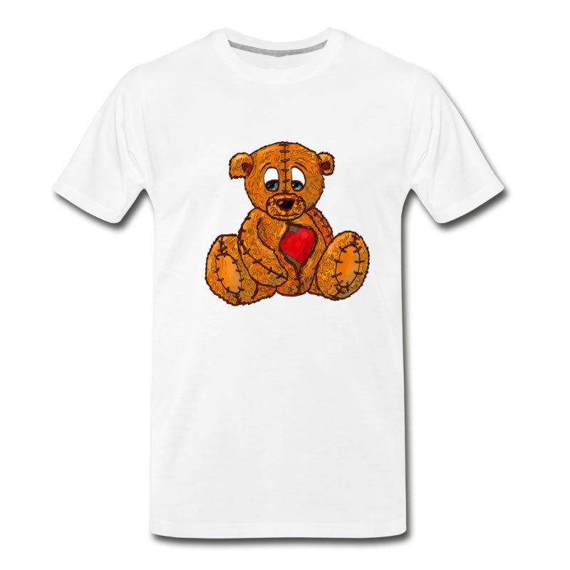 White Broken Hearted Teddy Bear T-shirt – Irrelevant Thoughts